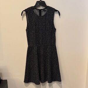 Theory Black/Gray Tweed Sleeveless Dress